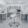 taburete de trabajo y laboratorio blanco clinic plastico 2
