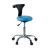 Taburete de laboratorio Onix, respaldo ergonómico - AZUL