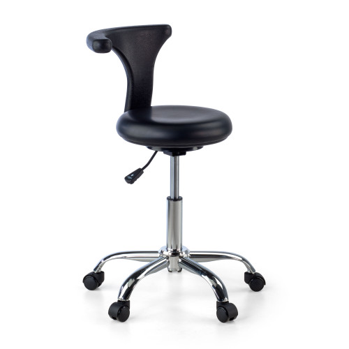 Taburete de laboratorio Onix, respaldo ergonómico - NEGRO