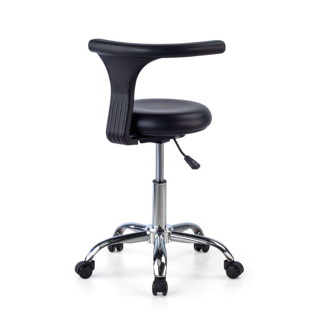 taburete de trabajo y laboratorio negro onix plastico 7
