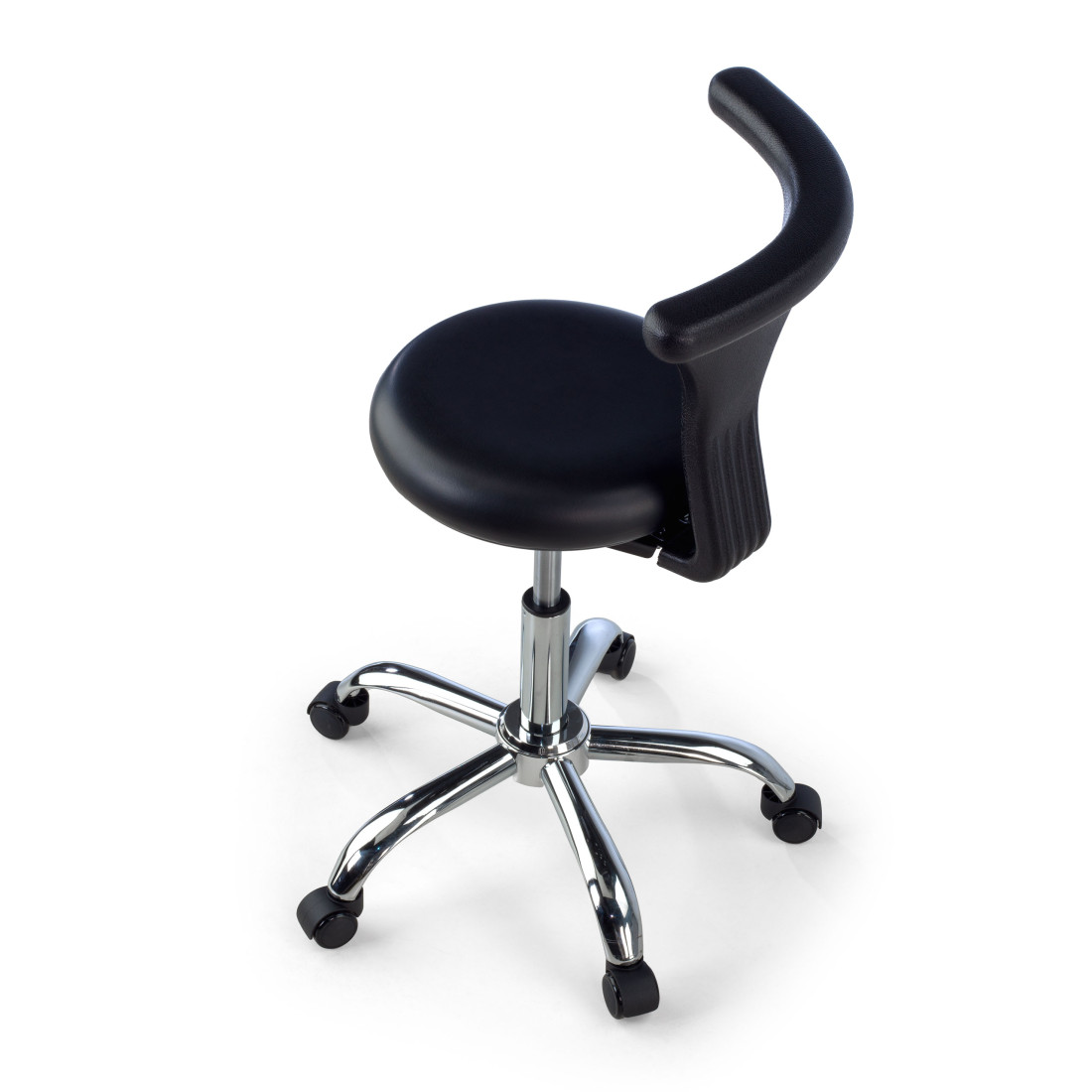 taburete de trabajo y laboratorio negro onix plastico 9