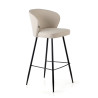 Taburete tapizado de oficina Martina, patas de metal - Beige