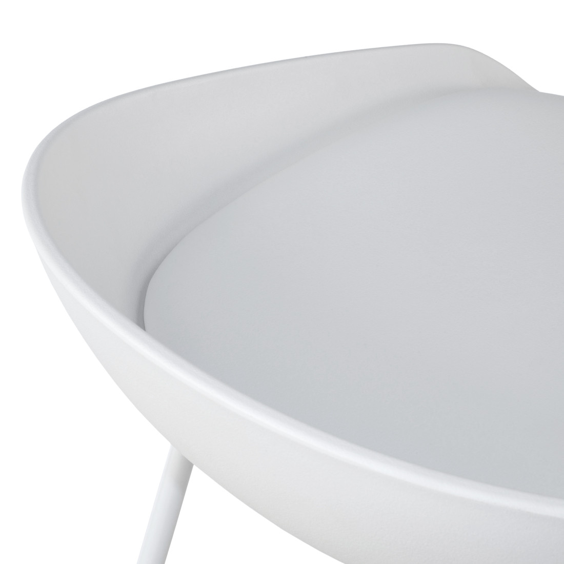 taburete de oficina blanco uma patas de acero piel sintetica 9