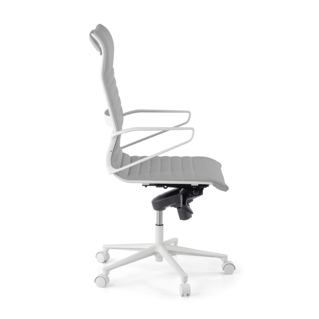 silla ejecutiva blanco gris forli respaldo alto estructura blanca piel sintetica 4