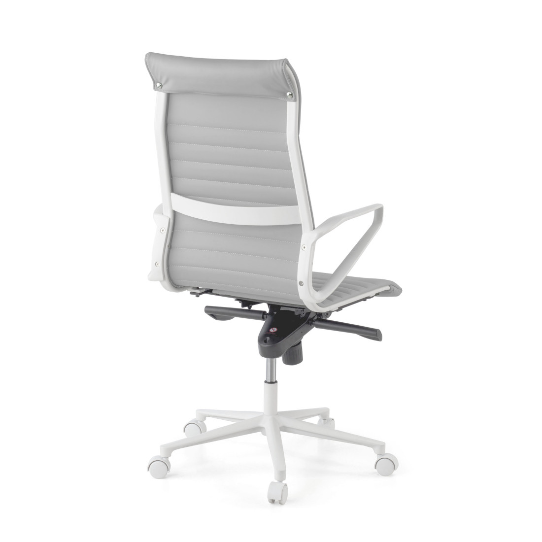 silla ejecutiva blanco gris forli respaldo alto estructura blanca piel sintetica 6