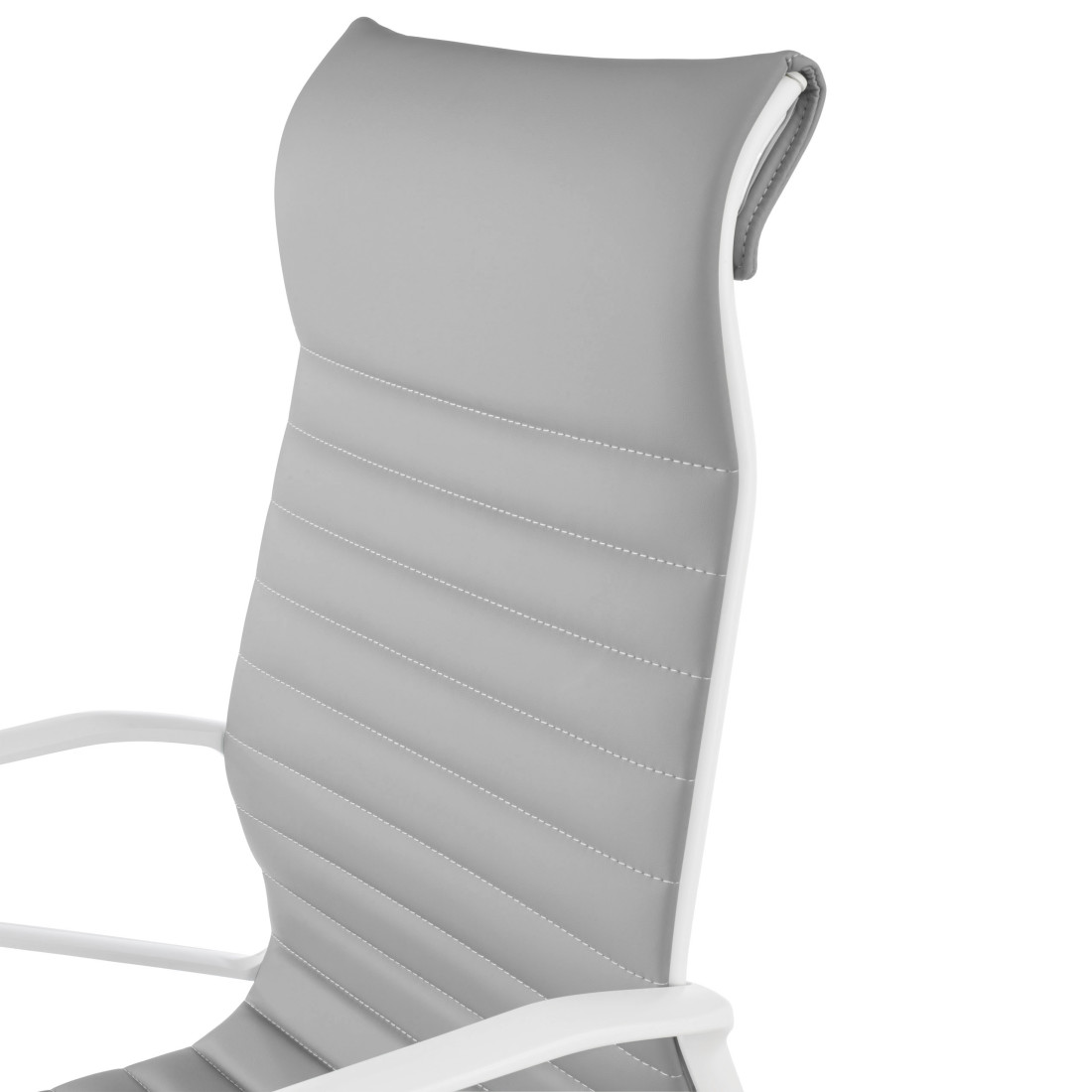 silla ejecutiva blanco gris forli respaldo alto estructura blanca piel sintetica 9