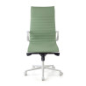 silla ejecutiva blanco verde forli respaldo alto estructura blanca piel sintetica 3