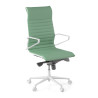 silla ejecutiva blanco verde forli respaldo alto estructura blanca piel sintetica 1