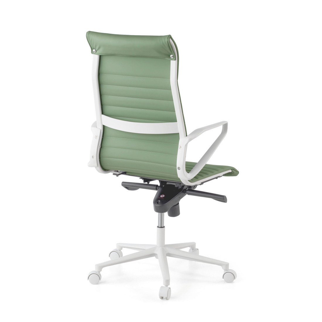 silla ejecutiva blanco verde forli respaldo alto estructura blanca piel sintetica 6