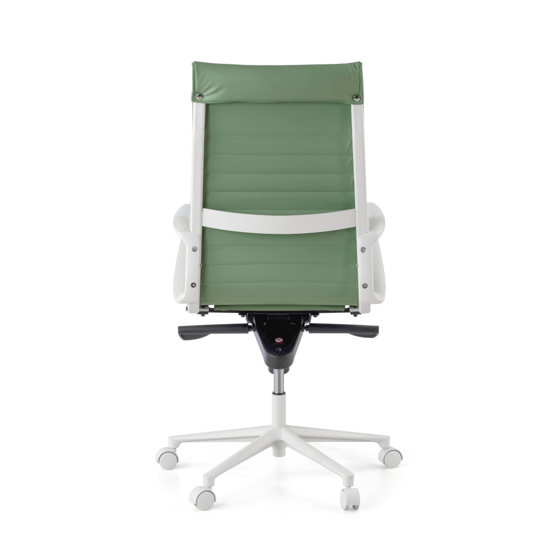 silla ejecutiva blanco verde forli respaldo alto estructura blanca piel sintetica 7