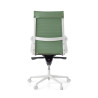 silla ejecutiva blanco verde forli respaldo alto estructura blanca piel sintetica 7