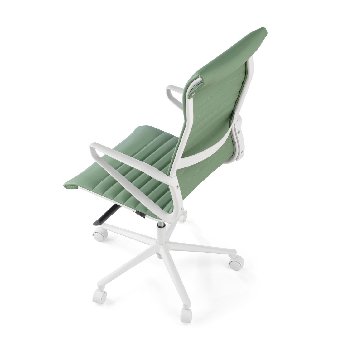 silla ejecutiva blanco verde forli respaldo alto estructura blanca piel sintetica 8