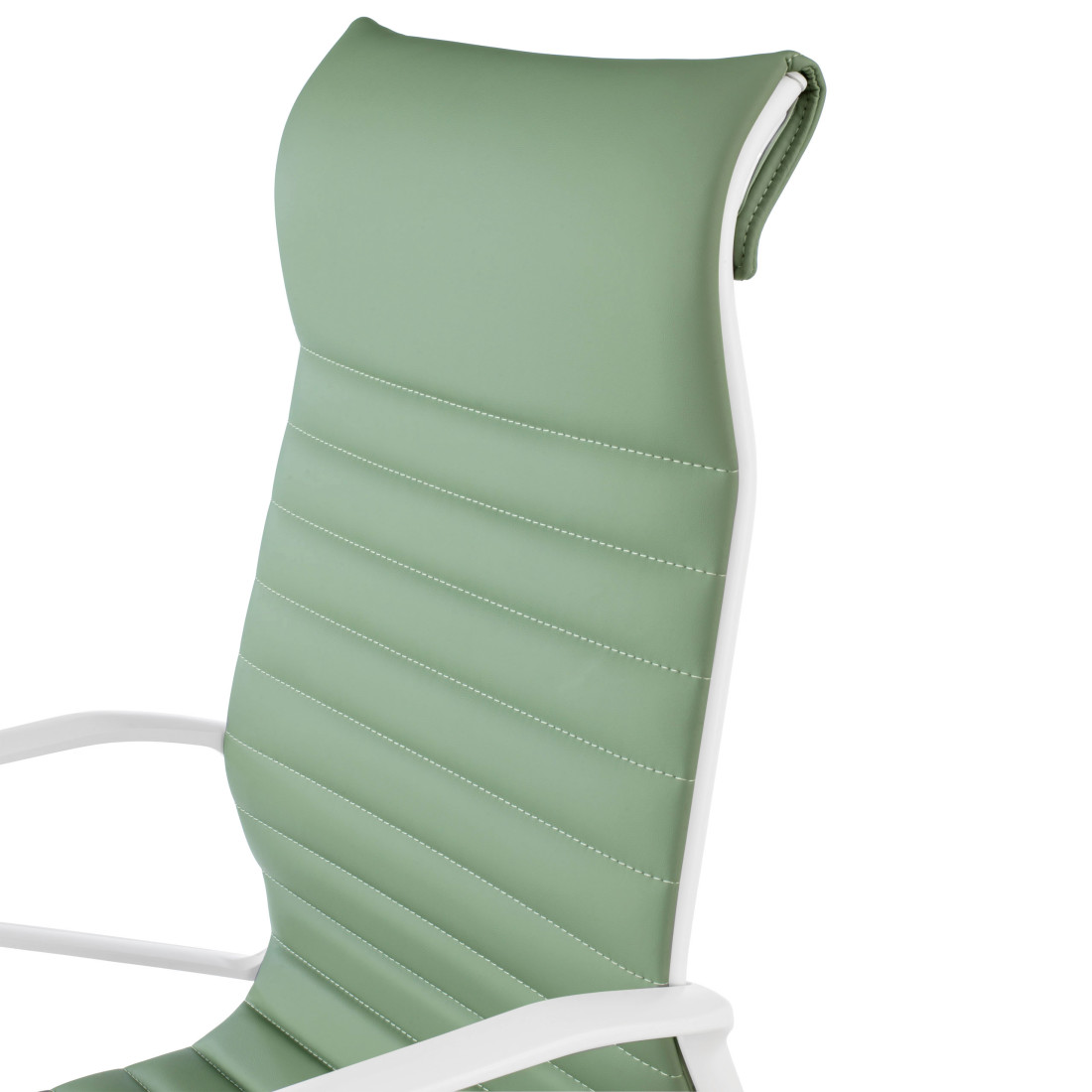 silla ejecutiva blanco verde forli respaldo alto estructura blanca piel sintetica 9