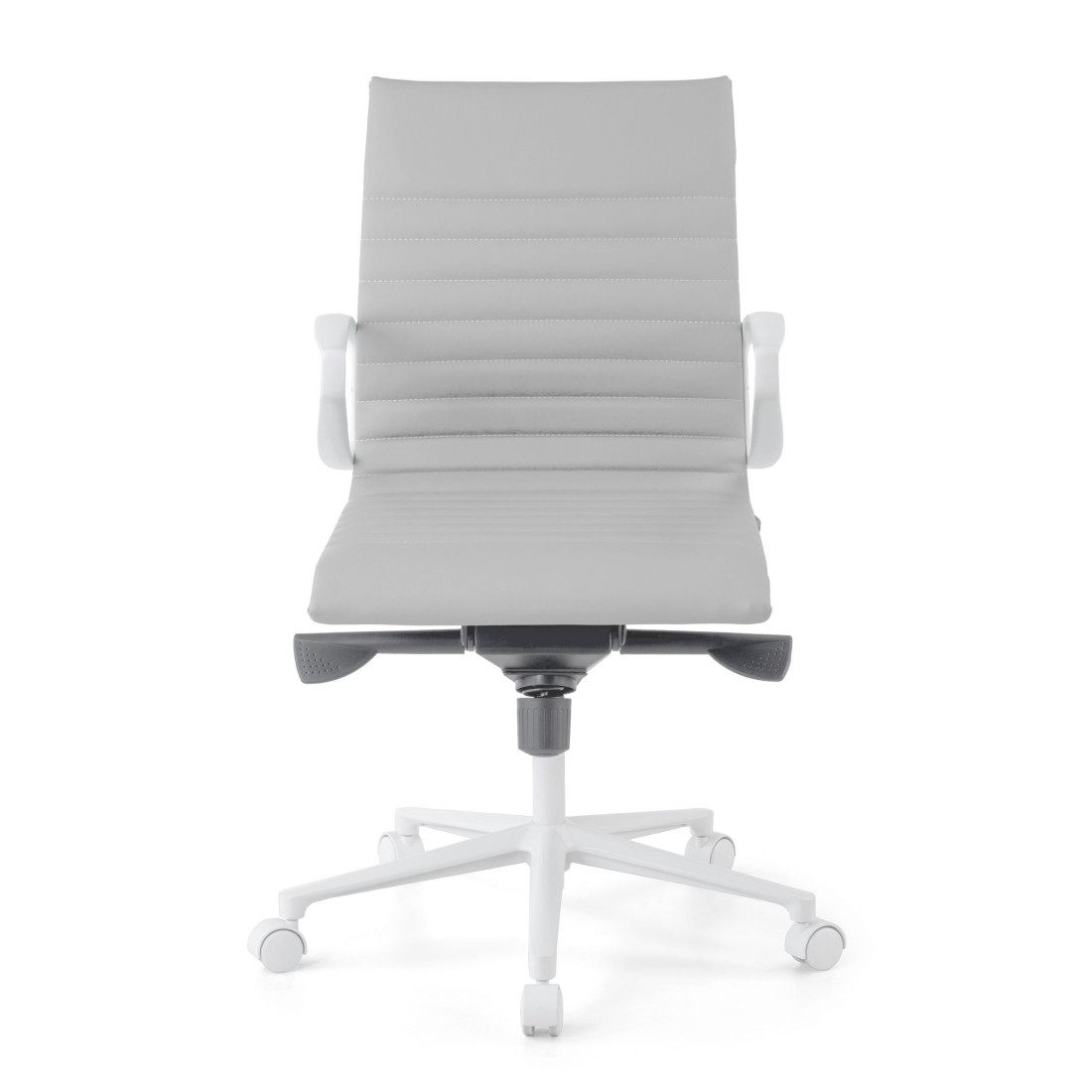 silla ejecutiva blanco gris forli respaldo bajo estructura blanca piel sintetica 3