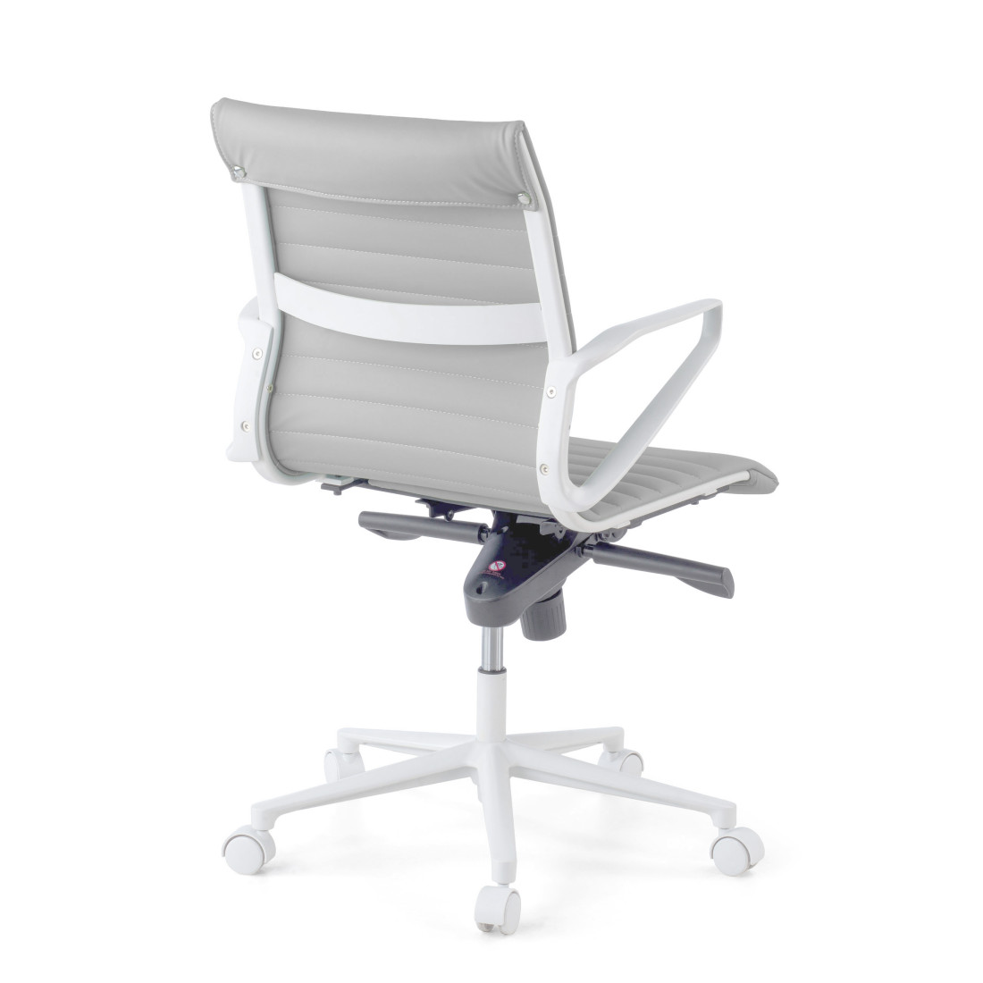 silla ejecutiva blanco gris forli respaldo bajo estructura blanca piel sintetica 6