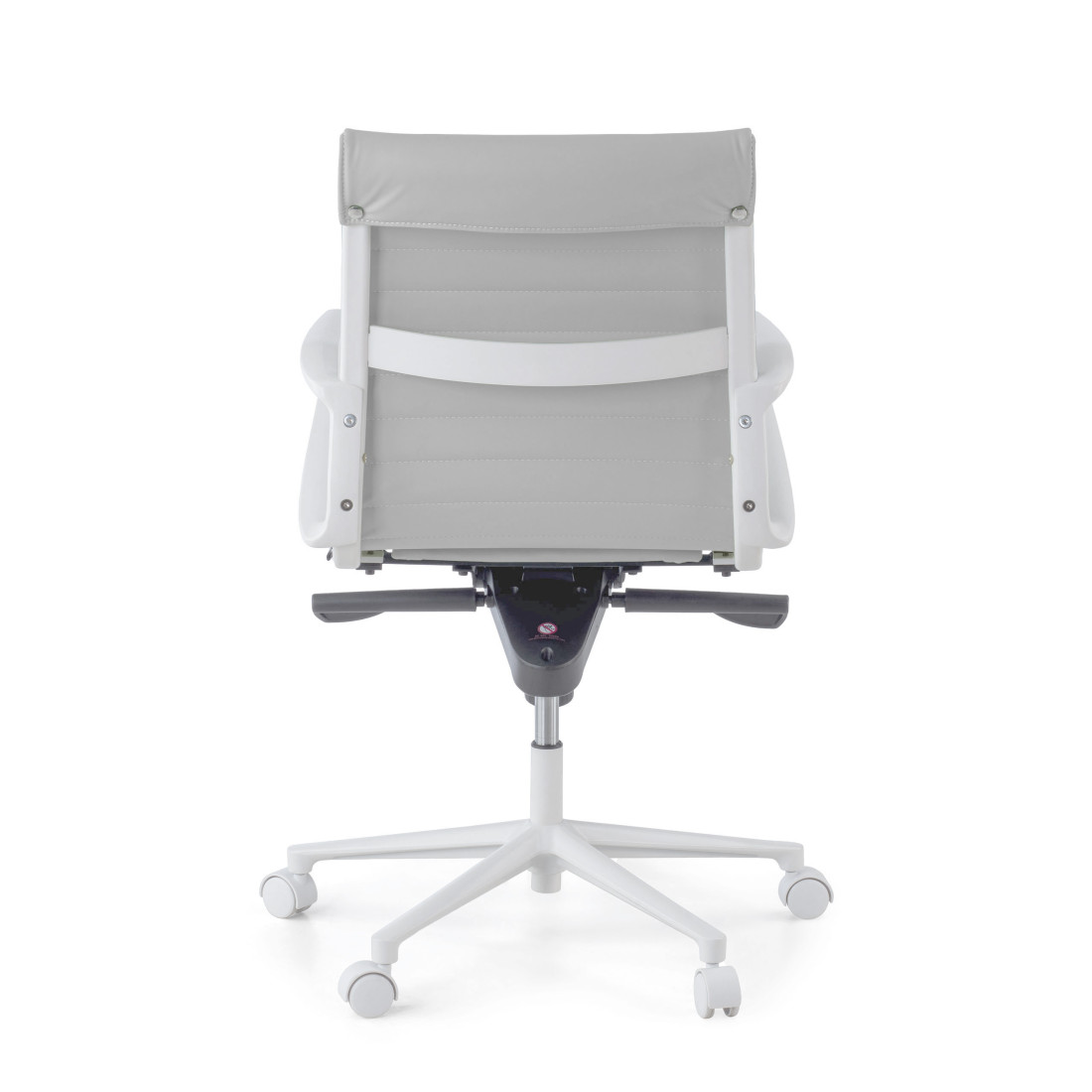 silla ejecutiva blanco gris forli respaldo bajo estructura blanca piel sintetica 7