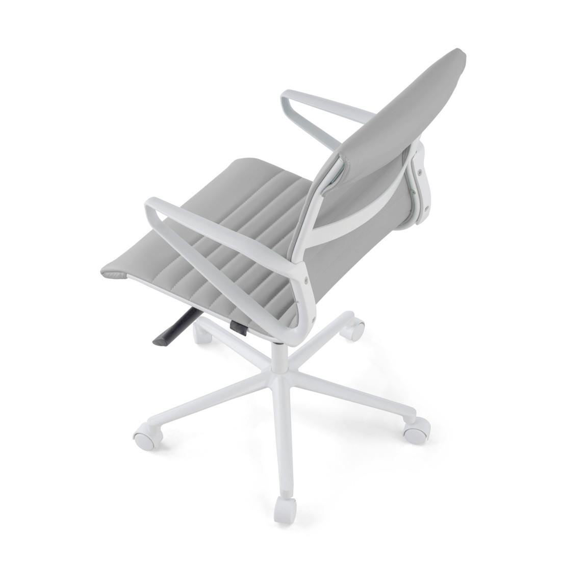 silla ejecutiva blanco gris forli respaldo bajo estructura blanca piel sintetica 8
