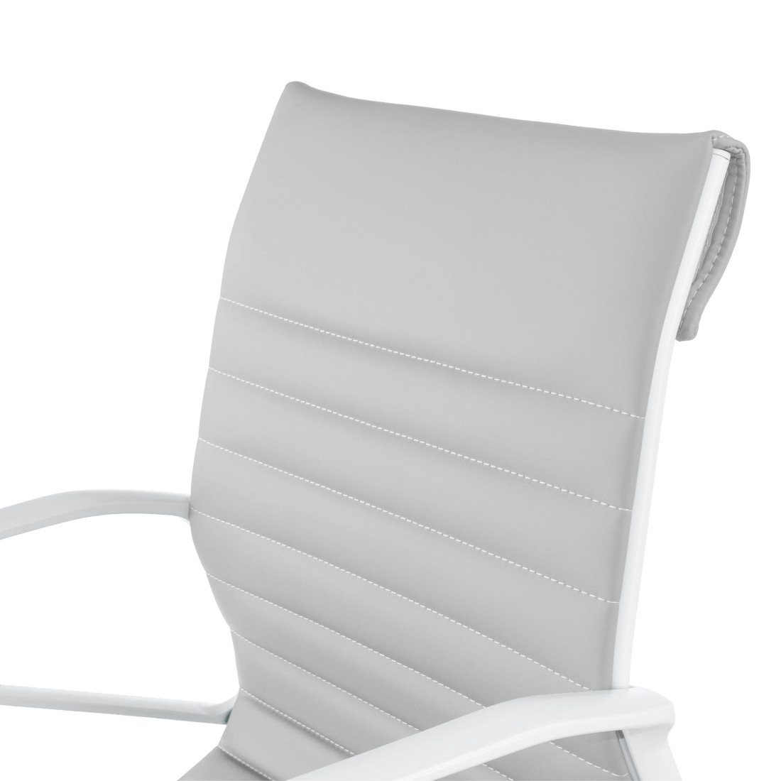 silla ejecutiva blanco gris forli respaldo bajo estructura blanca piel sintetica 9