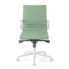 silla ejecutiva blanco verde forli respaldo bajo estructura blanca piel sintetica 3