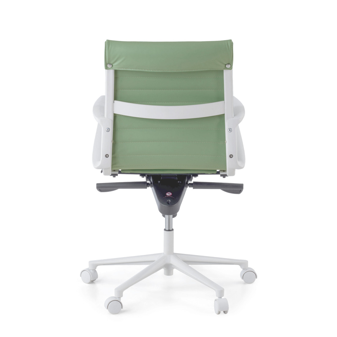 silla ejecutiva blanco verde forli respaldo bajo estructura blanca piel sintetica 7