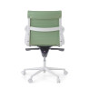 silla ejecutiva blanco verde forli respaldo bajo estructura blanca piel sintetica 7
