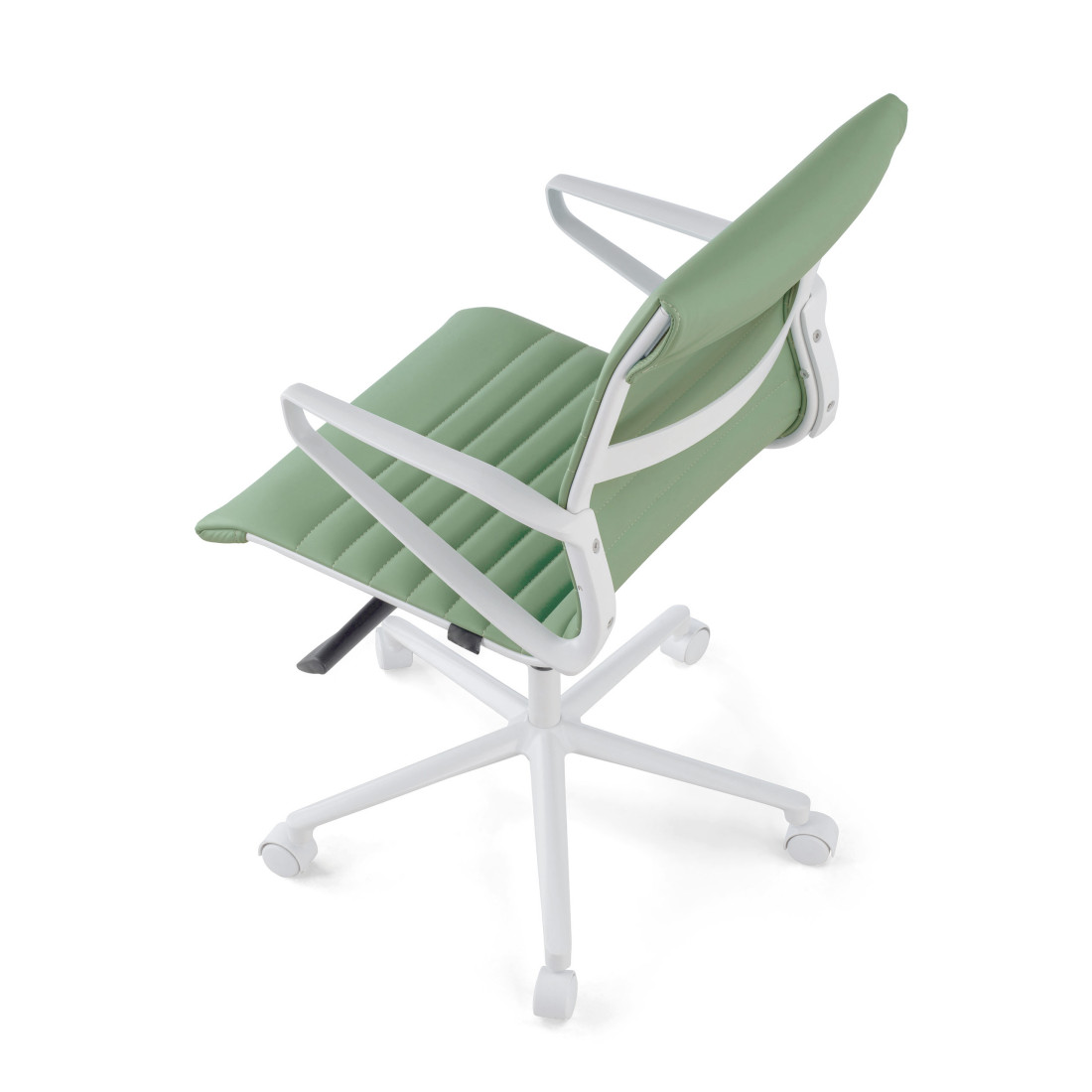 silla ejecutiva blanco verde forli respaldo bajo estructura blanca piel sintetica 8