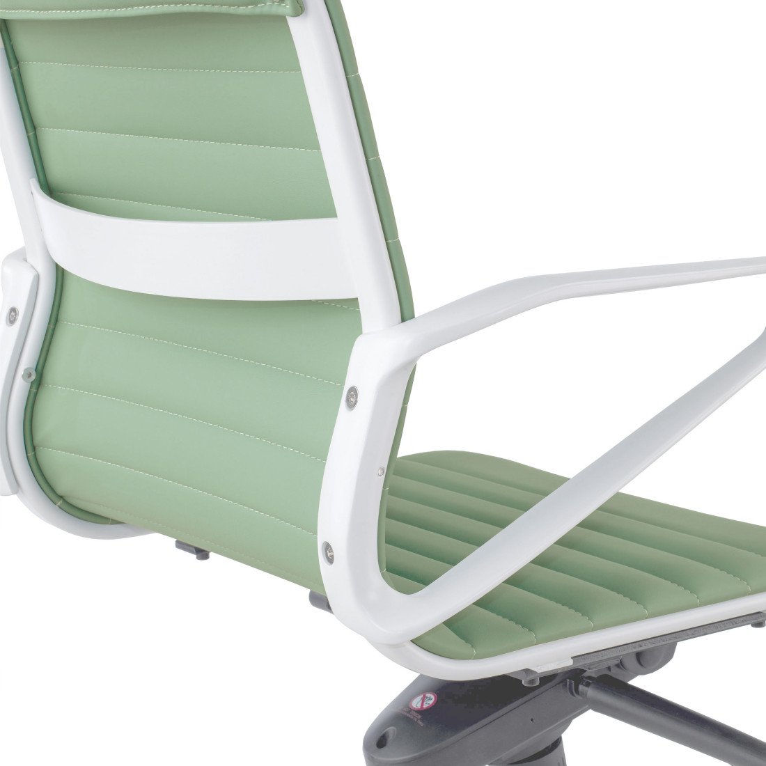 silla ejecutiva blanco verde forli respaldo bajo estructura blanca piel sintetica 10