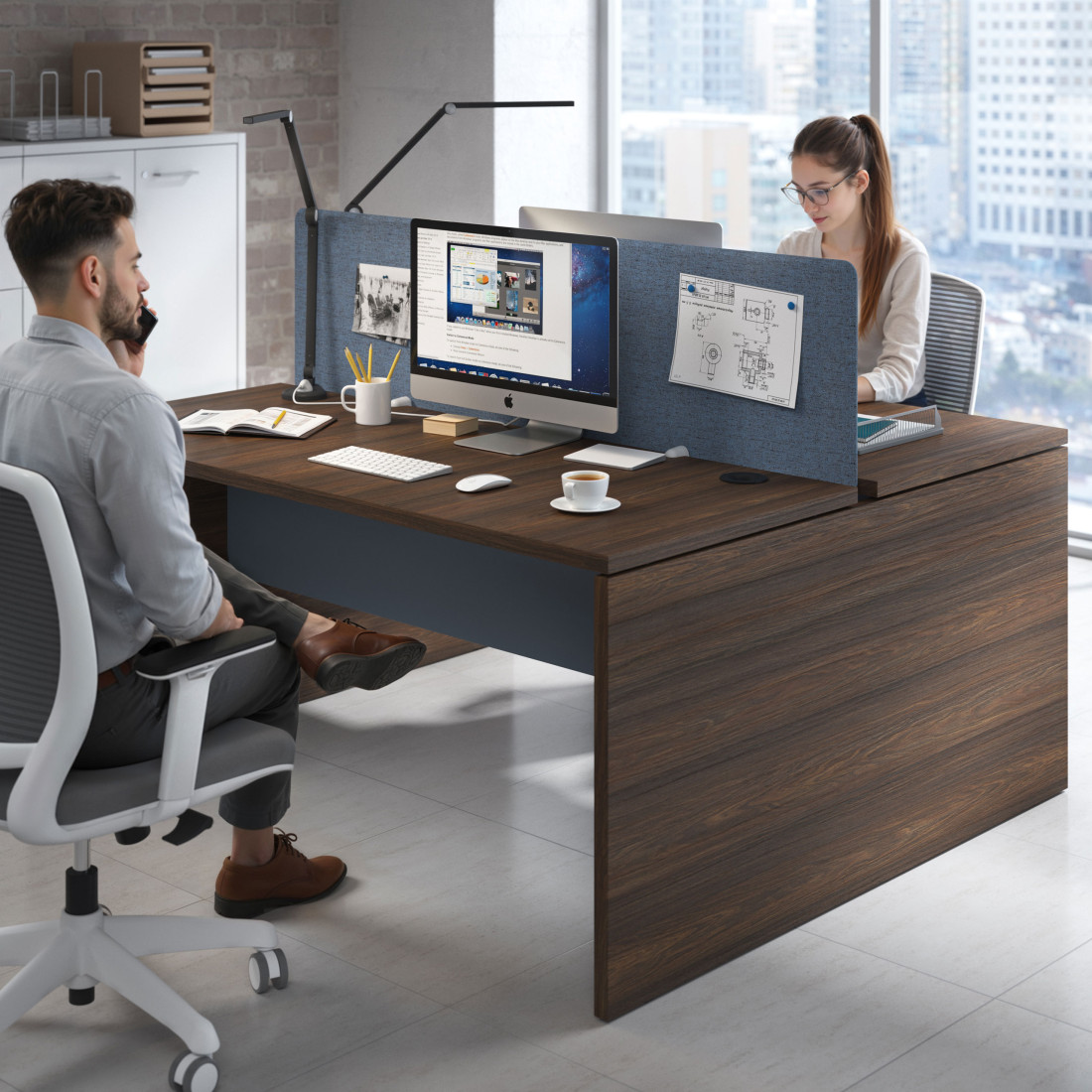 Mesa Multipuesto Work Bench fondo 142 estructura mistral