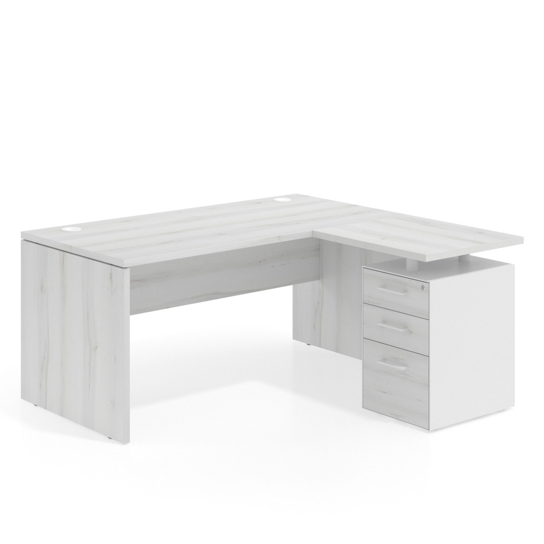 mesa en l 140x150 albo workplus mesa fondo 80cm con pedestal 70x60cm frontales metal 1