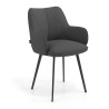 Silla confidente tapizada Gala, estructura 4 patas - Antracita