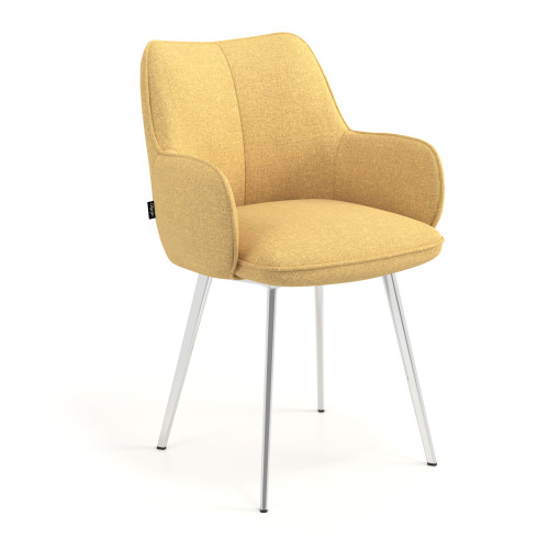 Silla confidente tapizada Gala, estructura 4 patas - Cromado