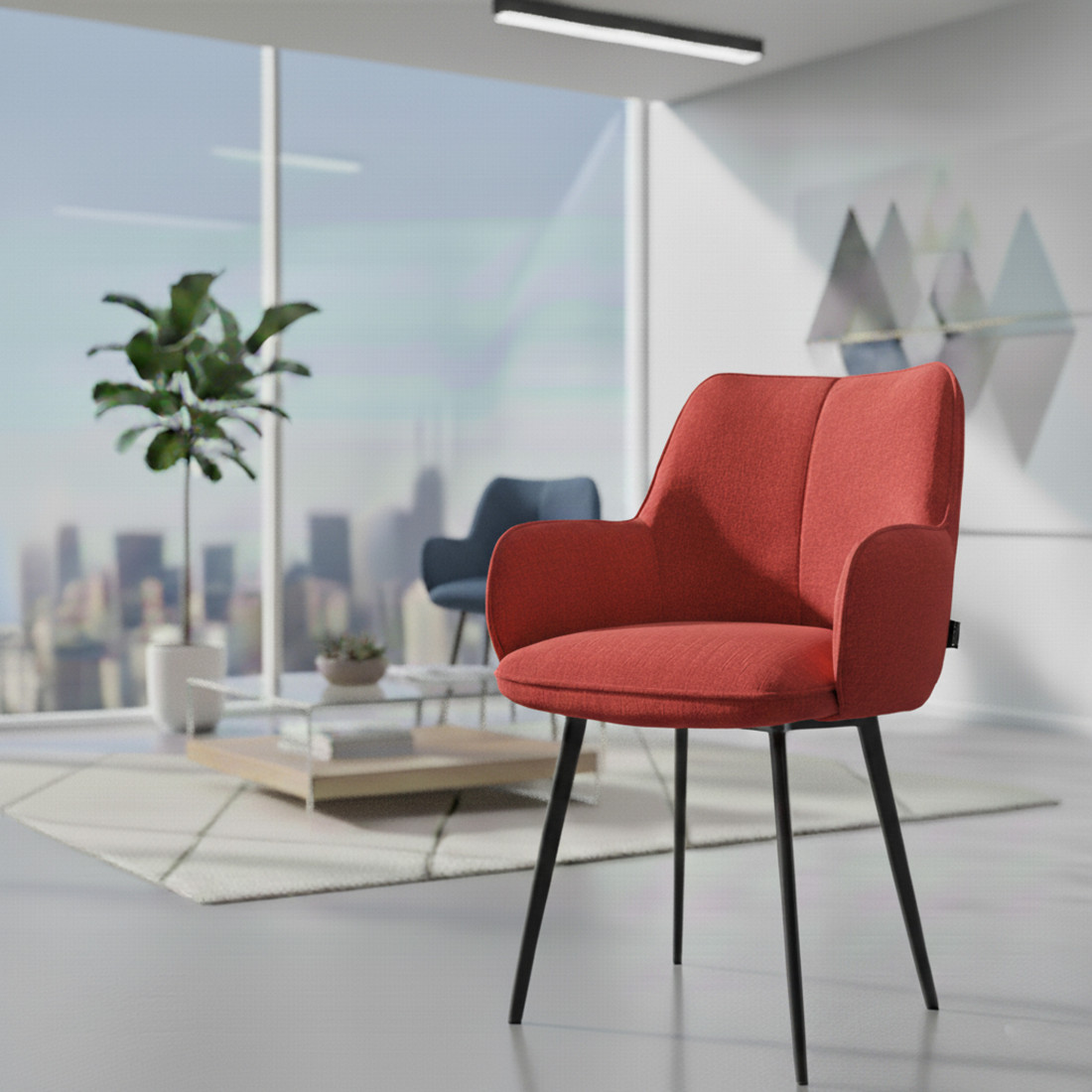 silla confidente rojo gala 4 patas 2