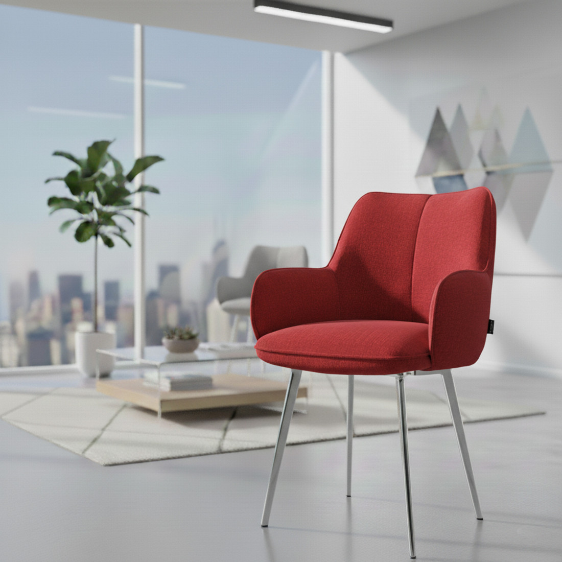 silla confidente rojo gala 4 patas 2