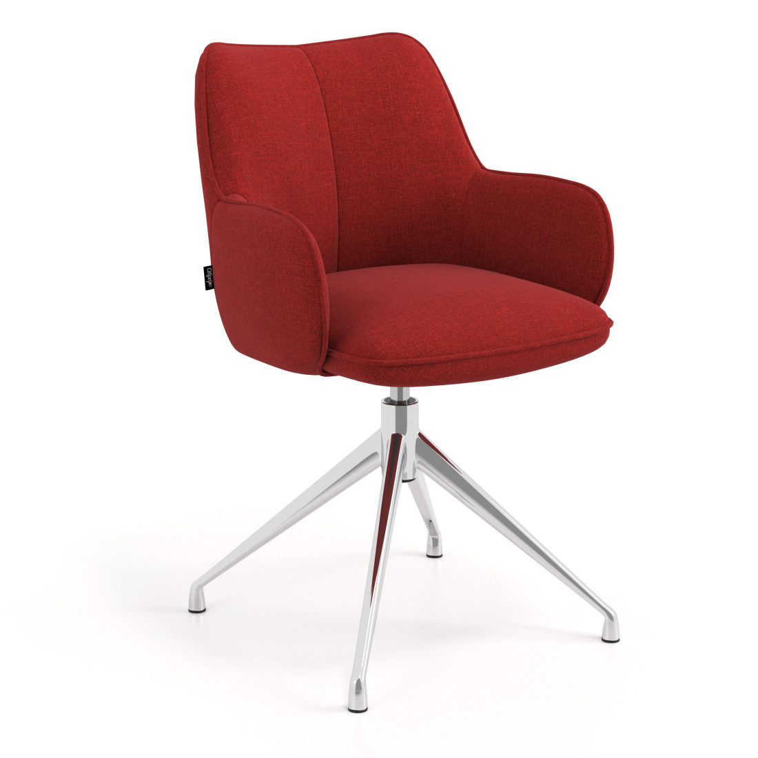 silla confidente rojo gala giratoria 1