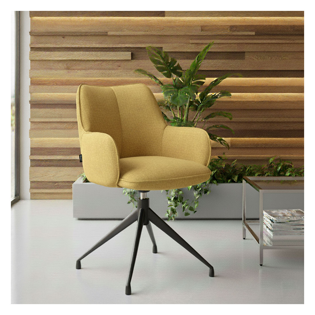 silla confidente amarillo gala giratoria 2