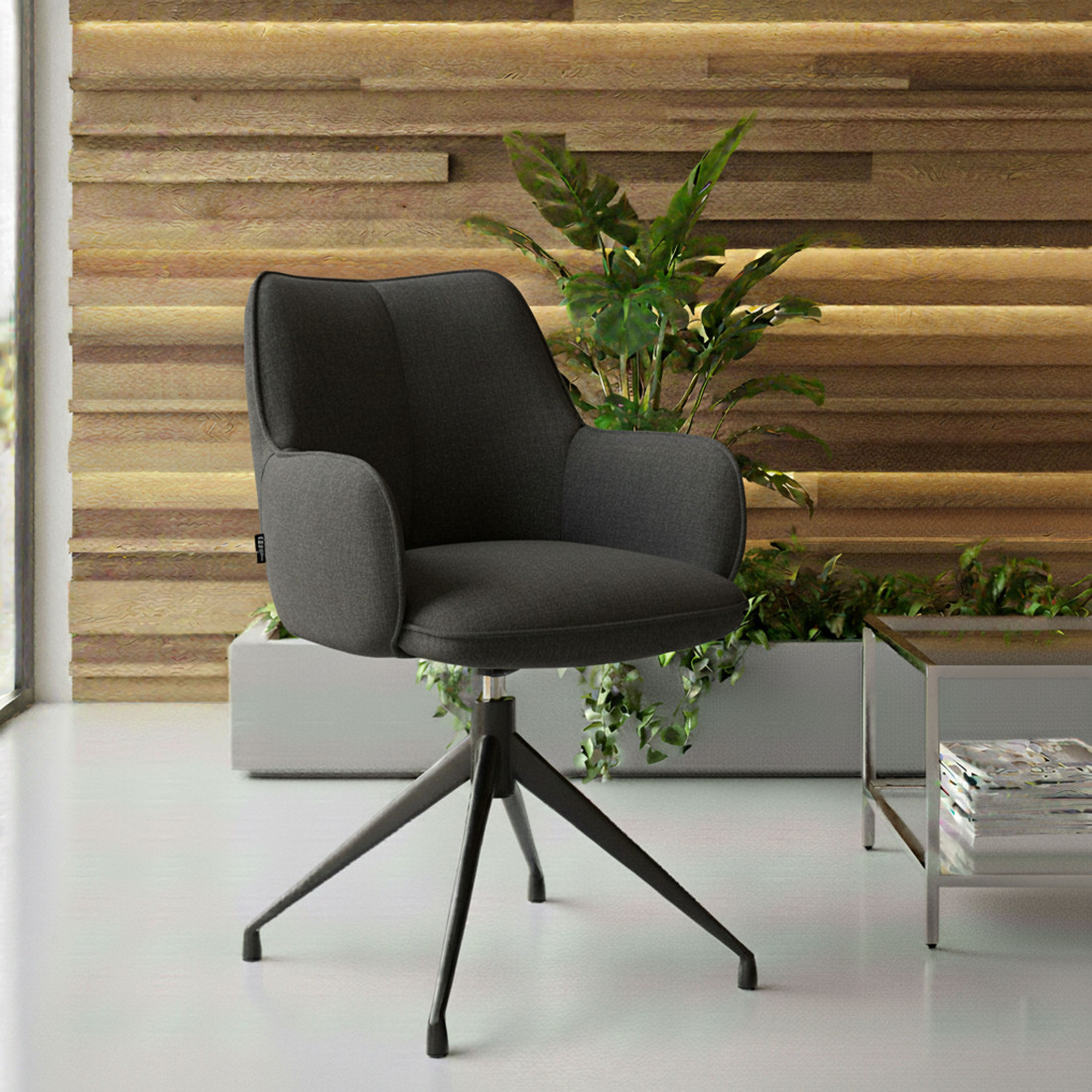 silla confidente antracita gala giratoria 2