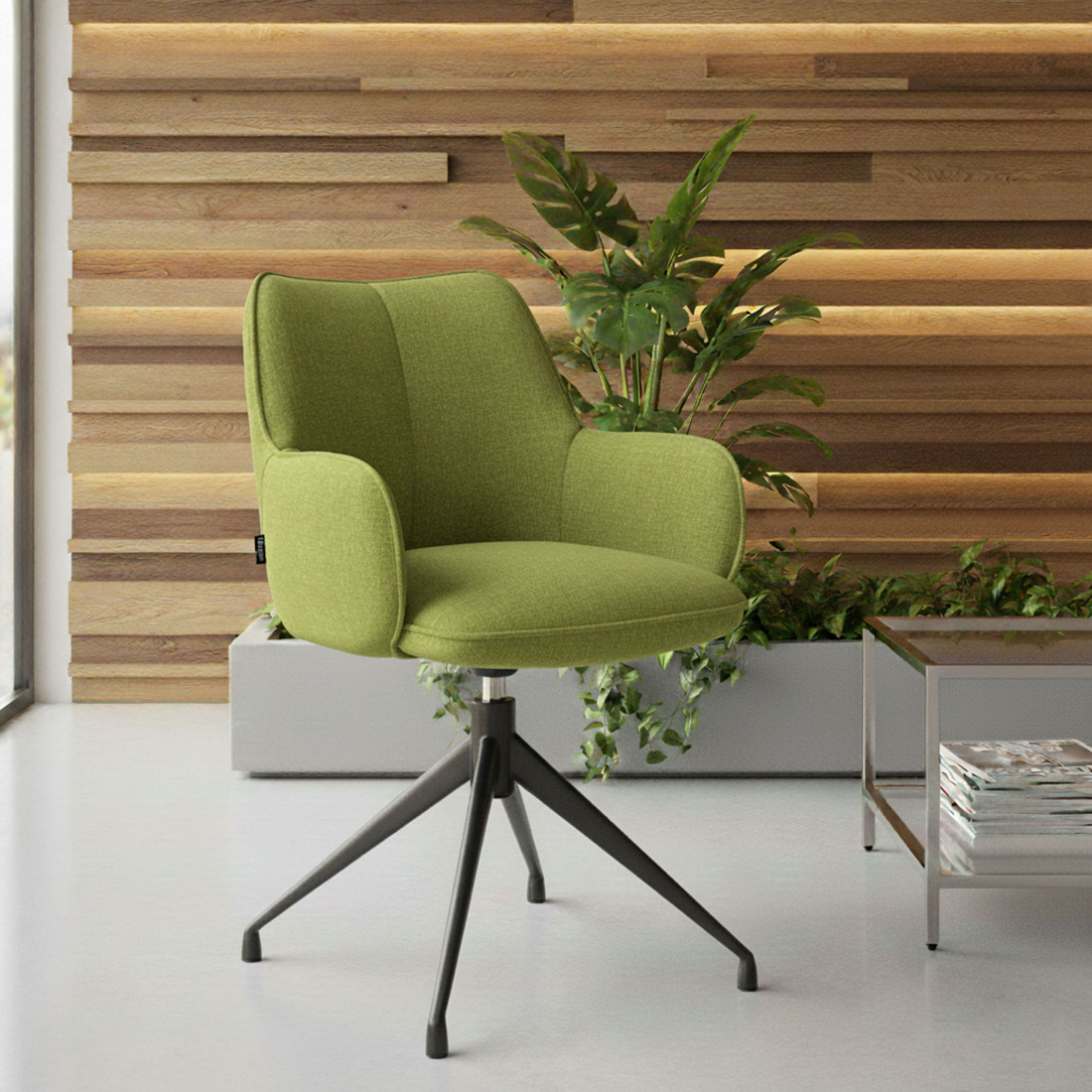 silla confidente verde gala giratoria 2