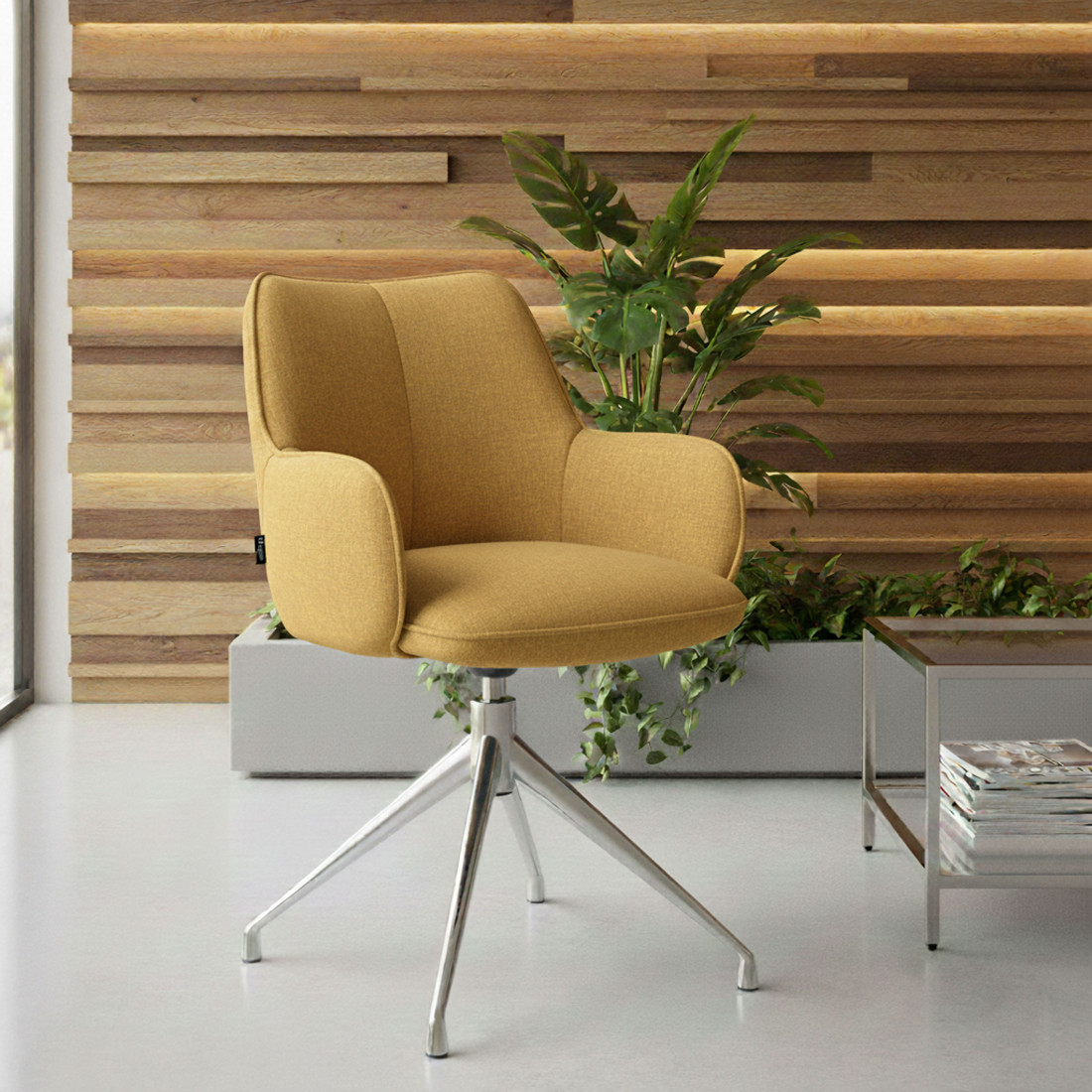 silla confidente amarillo gala giratoria 2