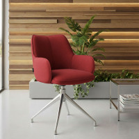 Silla de reuniones Gala, estructura giratoria - ROJO, Cromado Second image