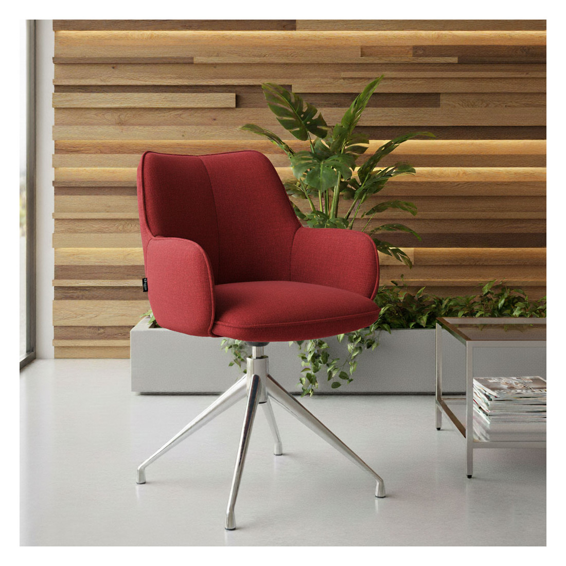 silla confidente rojo gala giratoria 2