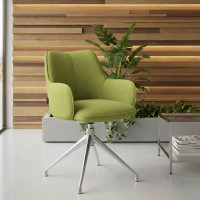 Silla de reuniones Gala, estructura giratoria - VERDE, Cromado Second image
