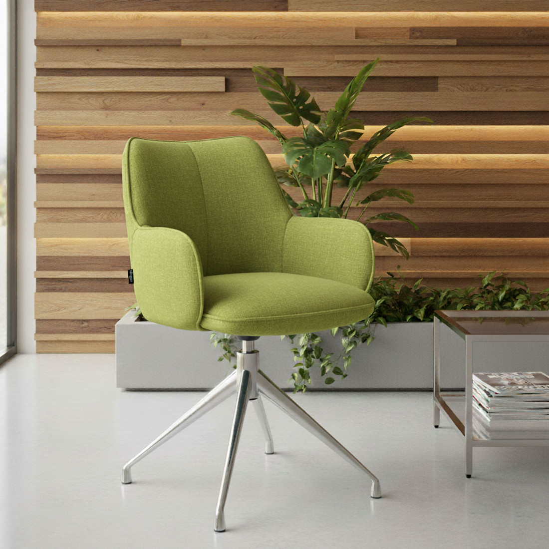 silla confidente verde gala giratoria 2