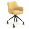 Silla de reuniones con ruedas Gala, estructura giratoria - Amarillo