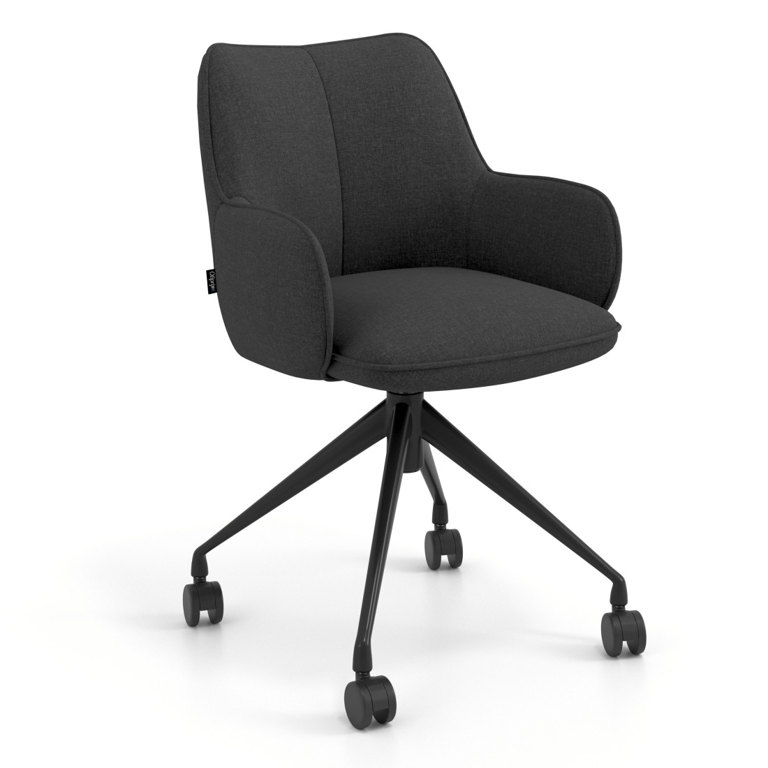 silla confidente antracita gala giratoria con ruedas 1