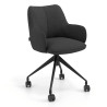 Silla de reuniones con ruedas Gala, estructura giratoria - Antracita