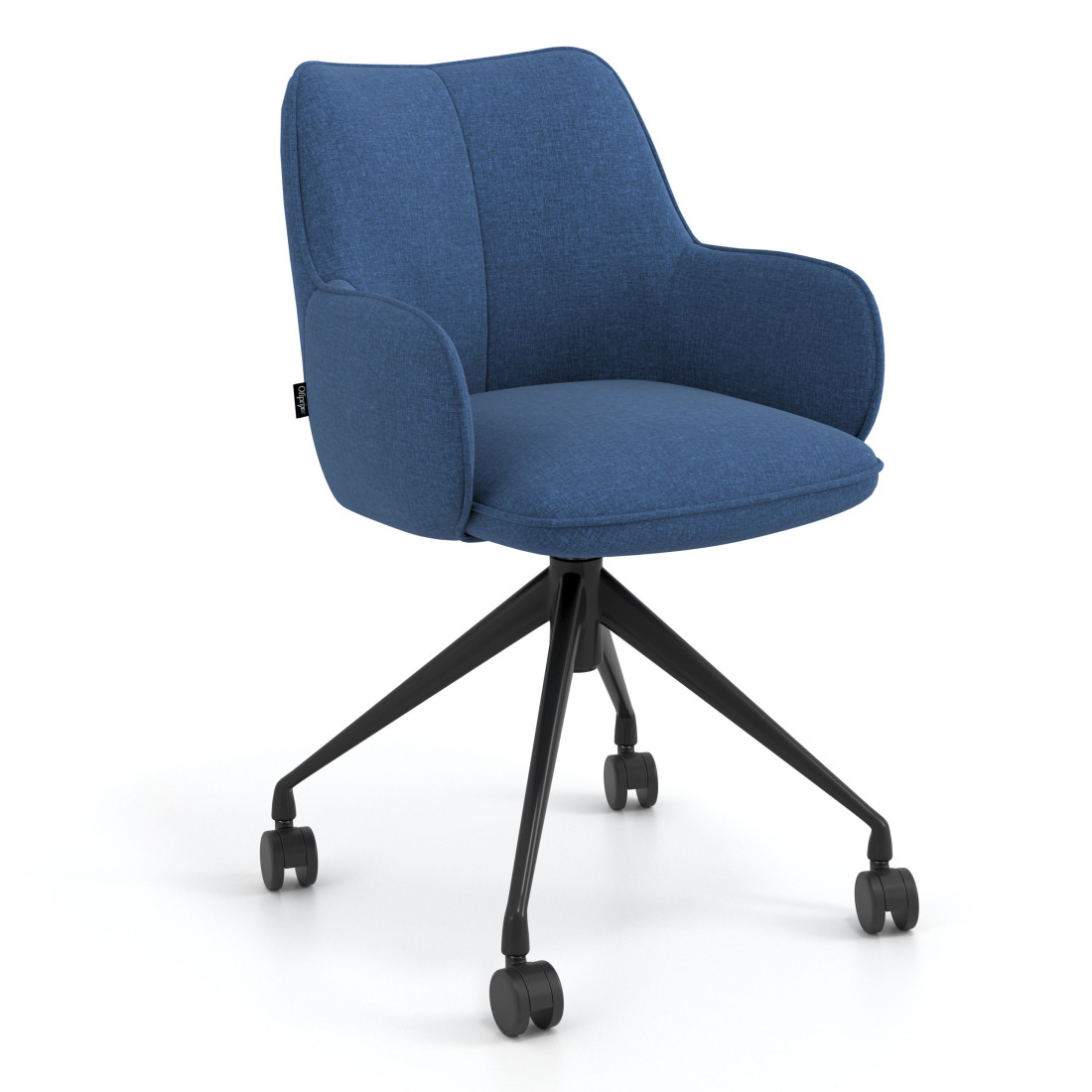 silla confidente azul gala giratoria con ruedas 1