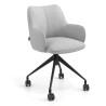 Silla de reuniones con ruedas Gala, estructura giratoria - Gris