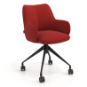 Silla de reuniones con ruedas Gala, estructura giratoria - ROJO
