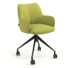 Silla de reuniones con ruedas Gala, estructura giratoria - VERDE