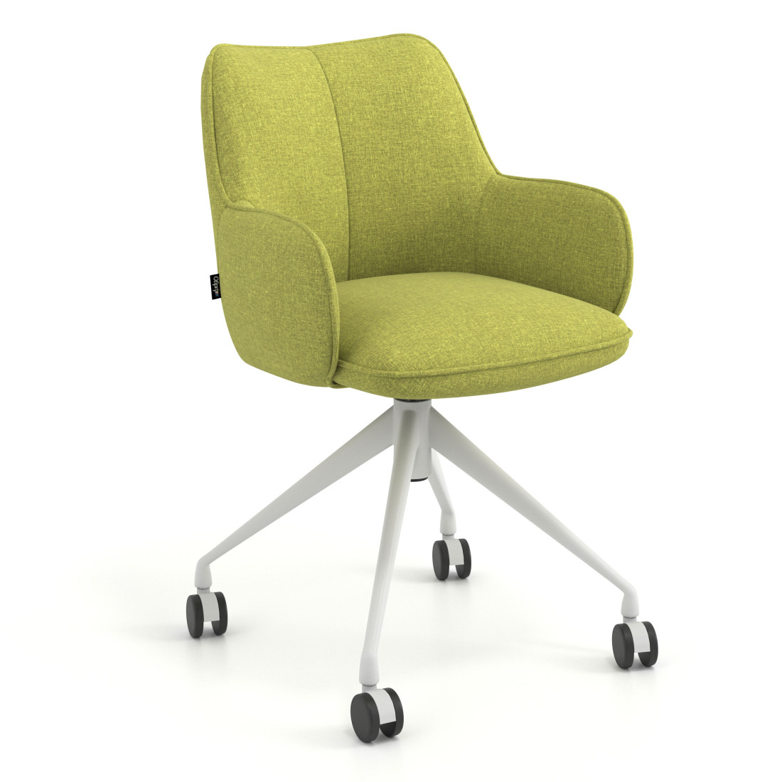 silla confidente verde gala giratoria con ruedas 1